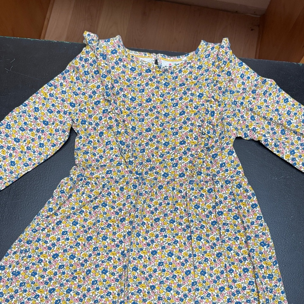 Mini Boden Yellow and Blue Floral Kids Dress